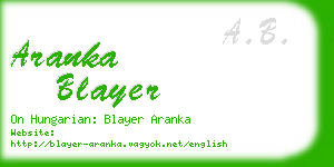 aranka blayer business card